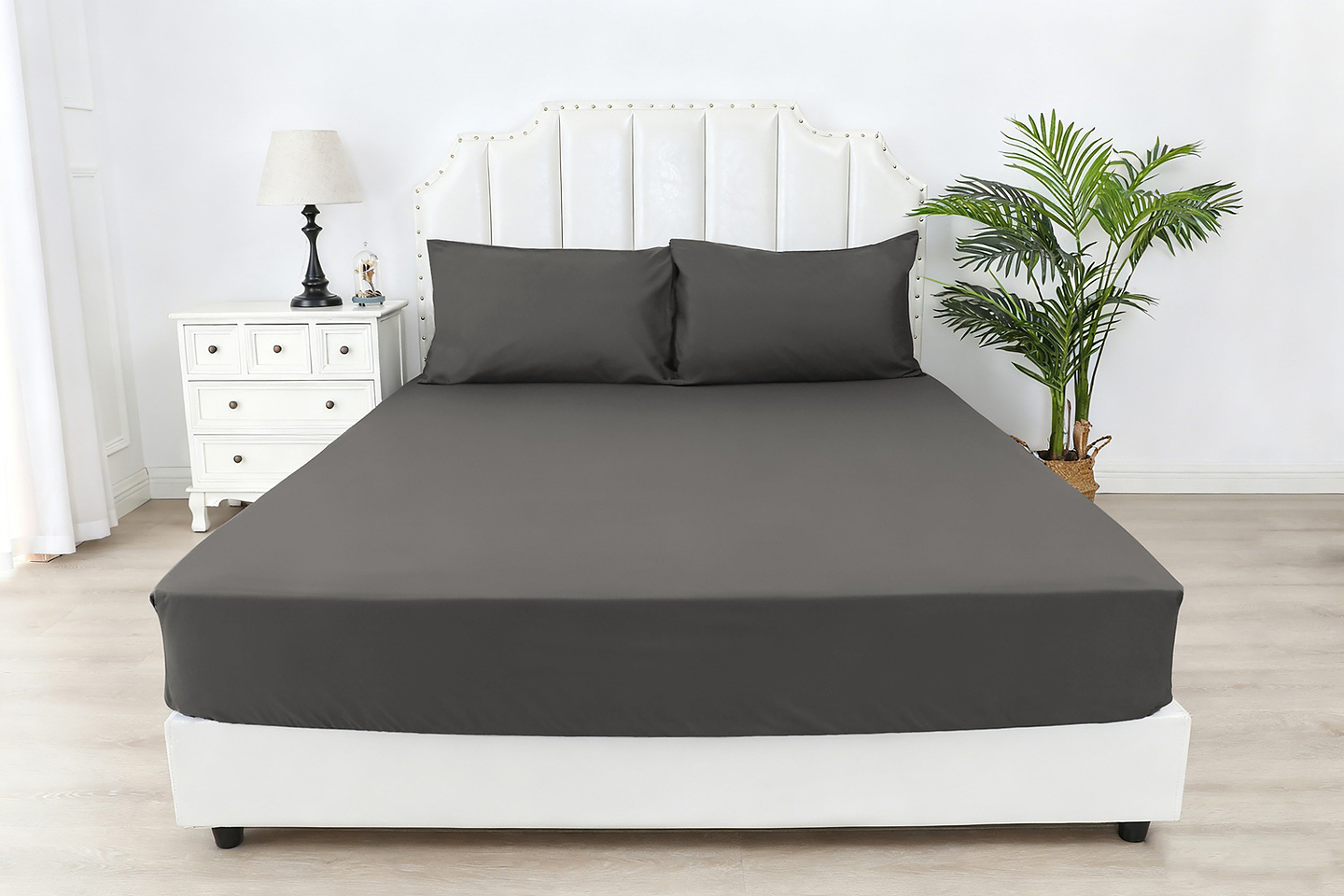 Простирадло односпальне SOHO на гумці 90х200+25см Dark Gray (03-BT-0933-Dark Gray)